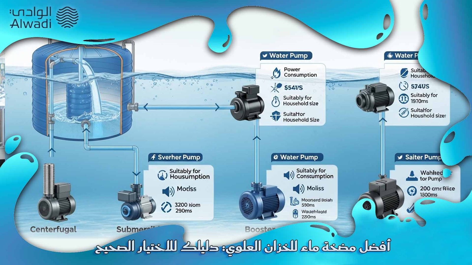 أفضل مضخة ماء للخزان العلوي